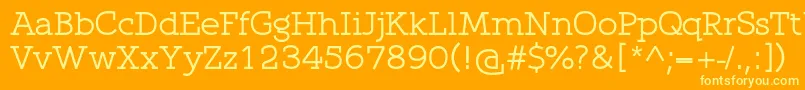 Qlarendon Font – Yellow Fonts on Orange Background