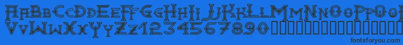 Gawain ffy Font – Black Fonts on Blue Background