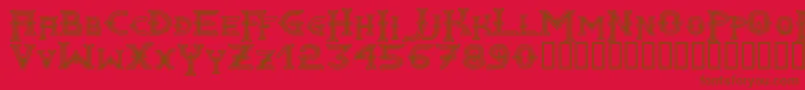 Gawain ffyフォントについての詳細 フォントGawain ffy – 赤い背景に茶色の文字