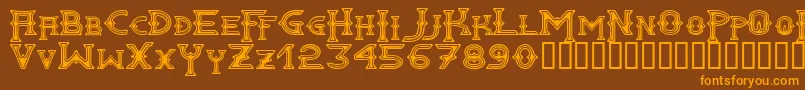 Gawain ffy Font – Orange Fonts on Brown Background