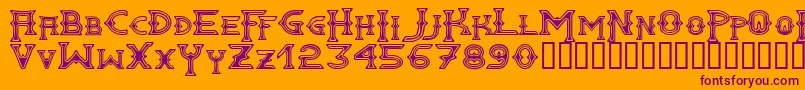 Gawain ffy Font – Purple Fonts on Orange Background