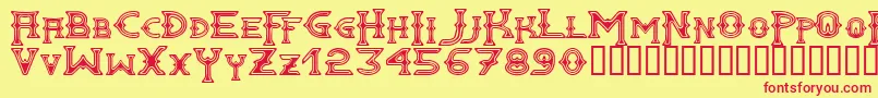 Gawain ffy Font – Red Fonts on Yellow Background