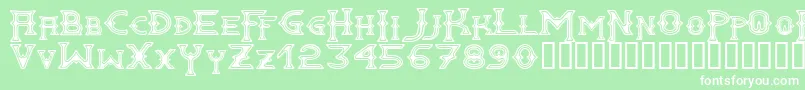 Gawain ffy Font – White Fonts on Green Background