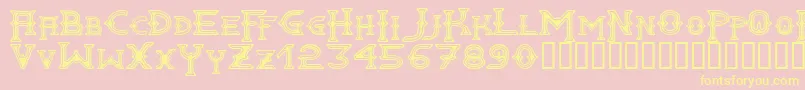 Gawain ffy Font – Yellow Fonts on Pink Background