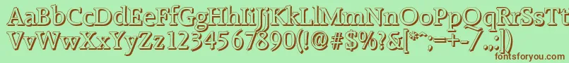 RaleighshadowRegular Font – Brown Fonts on Green Background