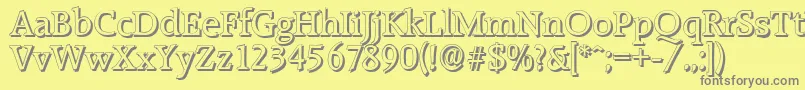 RaleighshadowRegular Font – Gray Fonts on Yellow Background