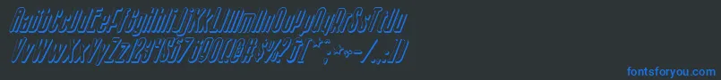 SisterEuropeShadowItalic Font – Blue Fonts on Black Background