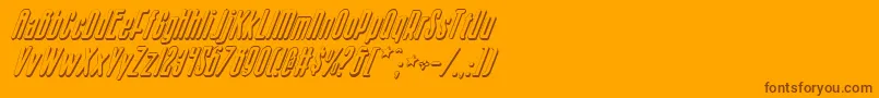 Czcionka SisterEuropeShadowItalic – brązowe czcionki na pomarańczowym tle