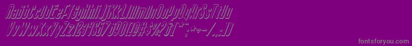 SisterEuropeShadowItalic-Schriftart – Graue Schriften auf violettem Hintergrund