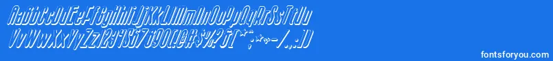 SisterEuropeShadowItalic Font – White Fonts on Blue Background