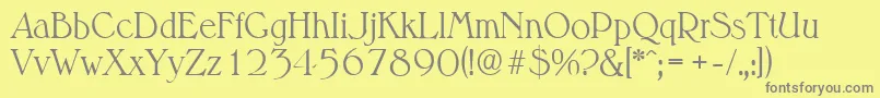 MelbourneserialLightRegular Font – Gray Fonts on Yellow Background