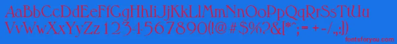 MelbourneserialLightRegular Font – Red Fonts on Blue Background