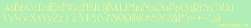 MelbourneserialLightRegular Font – Yellow Fonts on Green Background