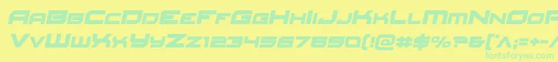 Redrocketsemital-fontti – vihreät fontit keltaisella taustalla