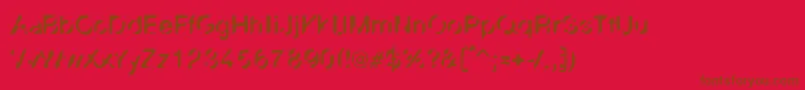 Linotypezensur Font – Brown Fonts on Red Background