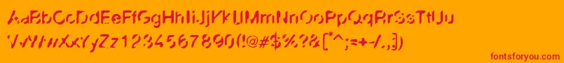 Linotypezensur Font – Red Fonts on Orange Background