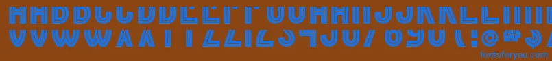 フォントBordercontrolunten – 茶色の背景に青い文字