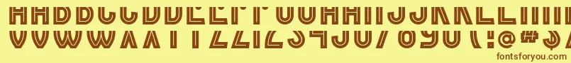 フォントBordercontrolunten – 茶色の文字が黄色の背景にあります。