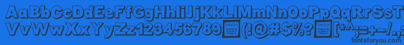 CaboldComicOutlineDemo Font – Black Fonts on Blue Background