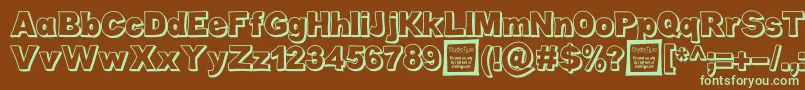 CaboldComicOutlineDemo Font – Green Fonts on Brown Background