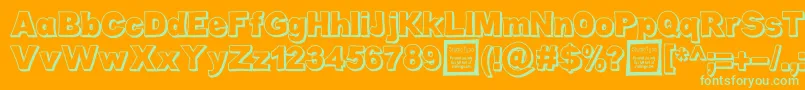 CaboldComicOutlineDemo Font – Green Fonts on Orange Background