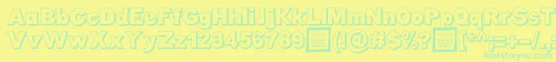 CaboldComicOutlineDemo Font – Green Fonts on Yellow Background