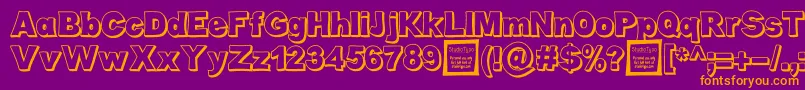 CaboldComicOutlineDemo Font – Orange Fonts on Purple Background