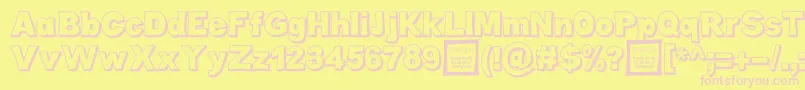 CaboldComicOutlineDemo Font – Pink Fonts on Yellow Background