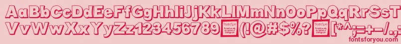 CaboldComicOutlineDemo Font – Red Fonts on Pink Background