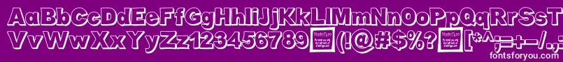 CaboldComicOutlineDemo Font – White Fonts on Purple Background