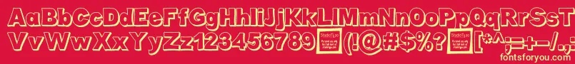 CaboldComicOutlineDemo Font – Yellow Fonts on Red Background