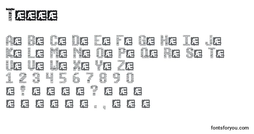 Fuente Tetri - alfabeto, números, caracteres especiales
