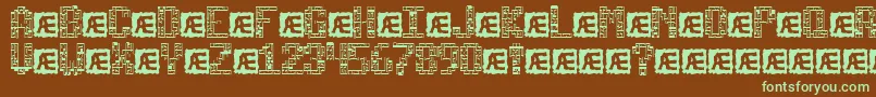 Tetri-fontti – vihreät fontit ruskealla taustalla