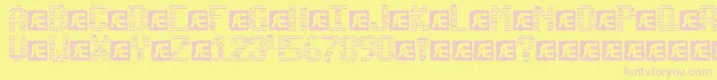 Tetri-fontti – vaaleanpunaiset fontit keltaisella taustalla