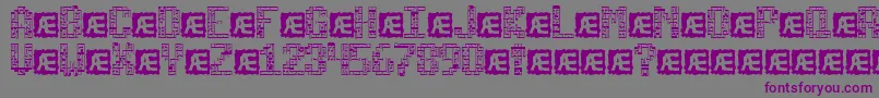 フォントTetri – 紫色のフォント、灰色の背景