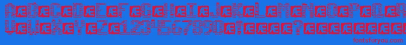 Tetri Font – Red Fonts on Blue Background