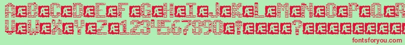 Tetri Font – Red Fonts on Green Background