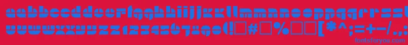 フォントPln – 赤い背景に青い文字