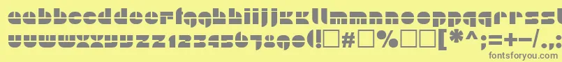 フォントPln – 黄色の背景に灰色の文字