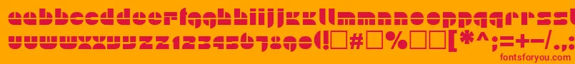 フォントPln – オレンジの背景に赤い文字