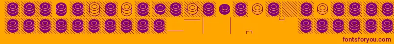 DraughtsUtrecht-fontti – violetit fontit oranssilla taustalla