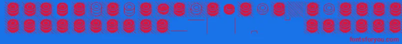 DraughtsUtrecht-fontti – punaiset fontit sinisellä taustalla