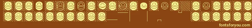 DraughtsUtrecht-fontti – keltaiset fontit ruskealla taustalla