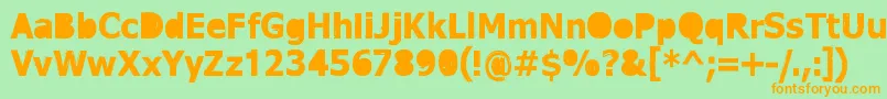 フォントDreamerEternal – オレンジの文字が緑の背景にあります。