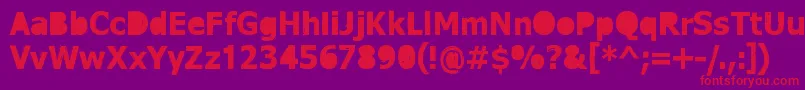 フォントDreamerEternal – 紫の背景に赤い文字