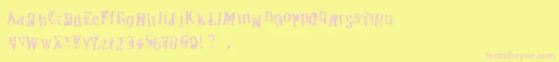 OfficerDown Font – Pink Fonts on Yellow Background