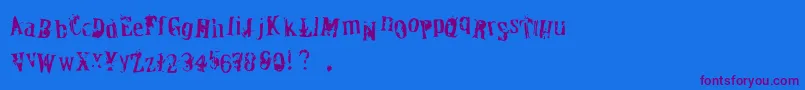 OfficerDown Font – Purple Fonts on Blue Background