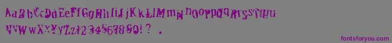 フォントOfficerDown – 紫色のフォント、灰色の背景