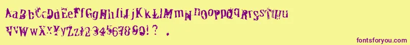 OfficerDown Font – Purple Fonts on Yellow Background