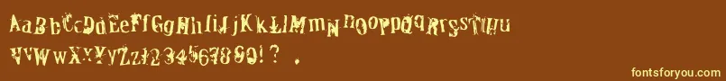 OfficerDown-fontti – keltaiset fontit ruskealla taustalla
